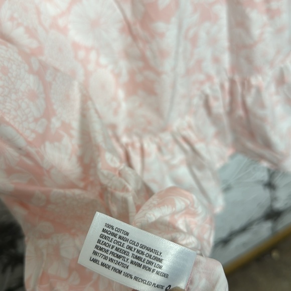 Lisa Marie Fernandez for Target ruffle light pink floral off shoulder dress - Picture 6 of 7